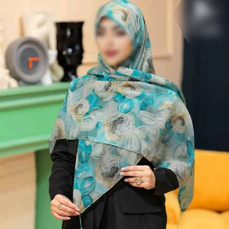 روسری نخی رنگی طرح دار کد 16396
