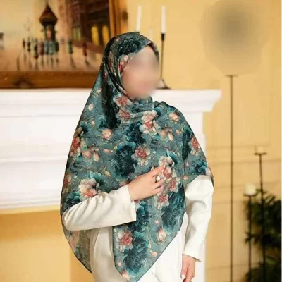 روسری نخی رنگی طرح دار کد 16339
