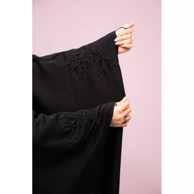 چادر مشکی طرح جواهر گل رز پارچه نداقطری