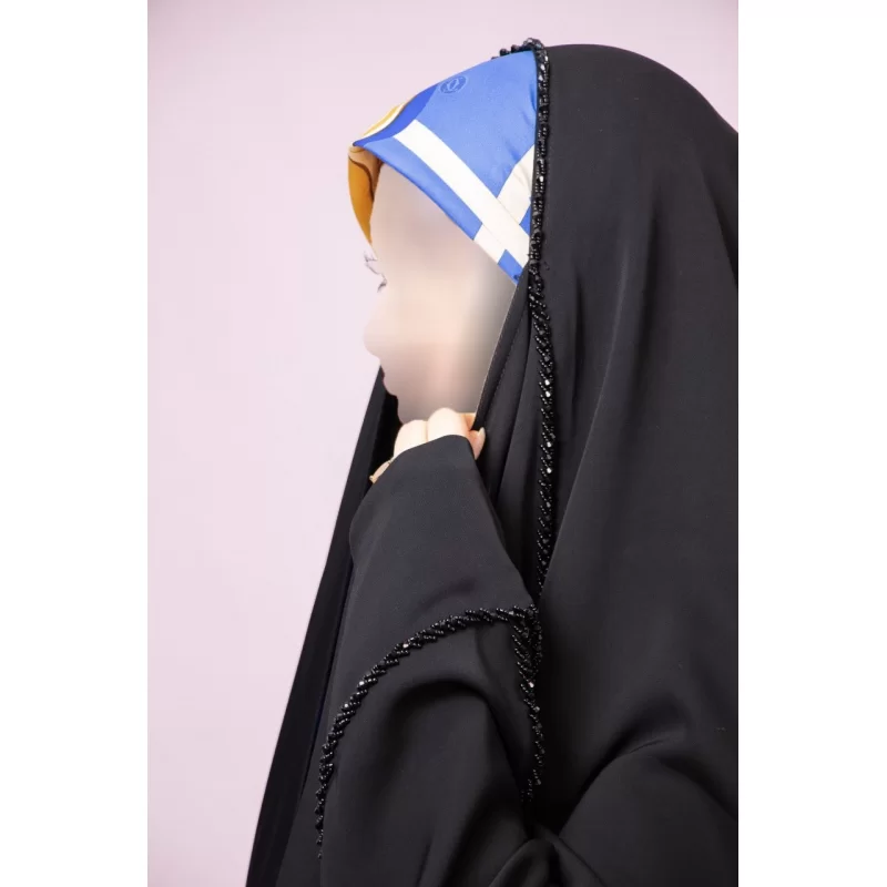 چادر مشکی طرح پرنسس جواهر دوزی شیما پارچه الماس