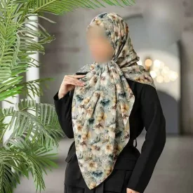 روسری نخی رنگی طرح دار کد 16354