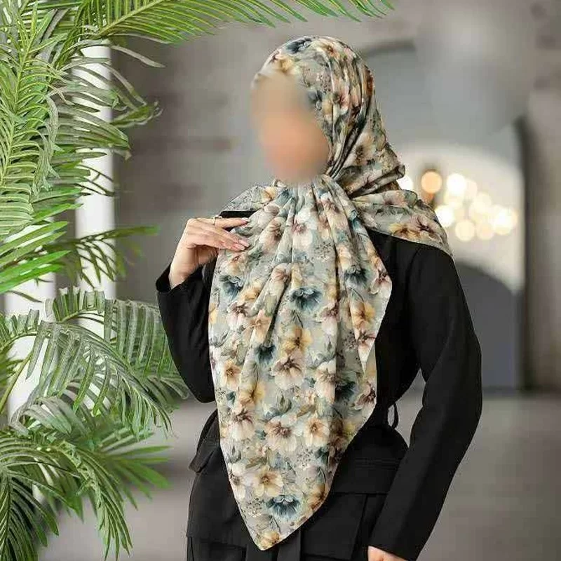 روسری نخی رنگی طرح دار کد 16354