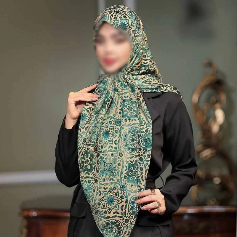 روسری نخی رنگی طرح دار کد 16368