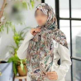 روسری نخی رنگی طرح دار کد 16358