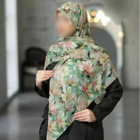روسری نخی رنگی طرح دار کد 16345