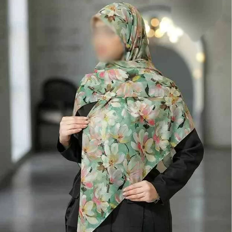 روسری نخی رنگی طرح دار کد 16345