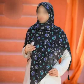 روسری نخی رنگی طرح دار کد 16347