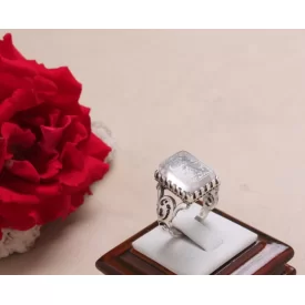 انگشتر آلیاژی در نجف مردانه با رکاب رهبری حکاکی حسبی‌الله کد 3929