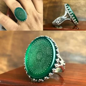 انگشتر الیاژی گنجینه آیات حکاکی لیزری  کد 8229