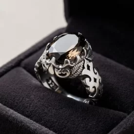 انگشتر نقره با سنگ کوارتز کد 5288