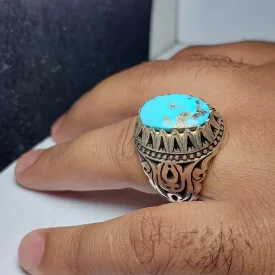 انگشتر نقره باسنگ فیروزه  کد 1260