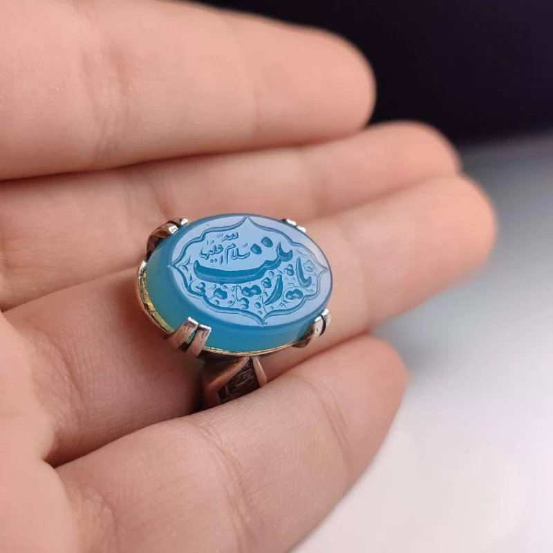 انگشتر نقره مردانه مدل سیترین رکاب اسپرت