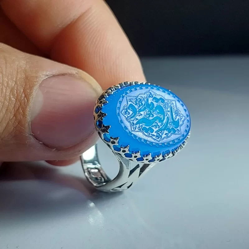 انگشتر نقره مردانه مدل سیترین رکاب اسپرت
