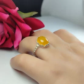 انگشتر شرف الشمس زنانه طرح پیچک  کد 8106