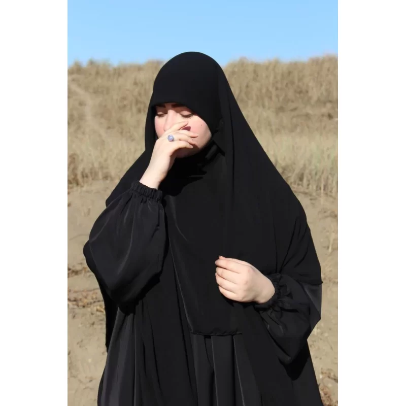روسری مشکی کرپ نقابدار