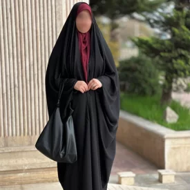 چادر عربی مشکی طرح لاکچری