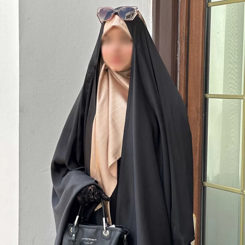 چادر عربی مشکی طرح حناین