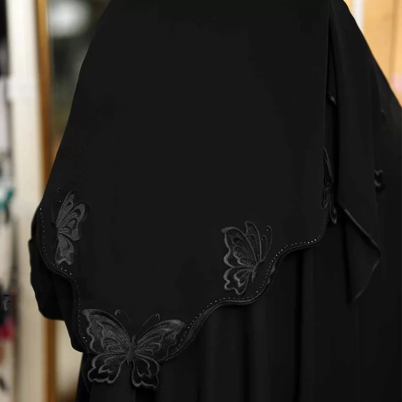 روسری مشکی گلدوزی شده کد 9887