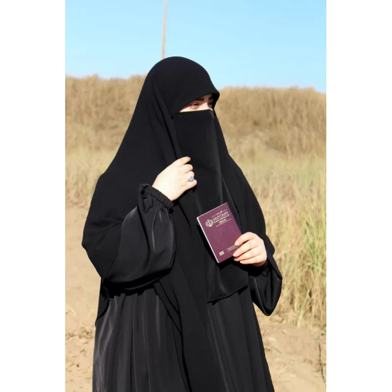 مانتو عبایی مشکی طرح اربعینی