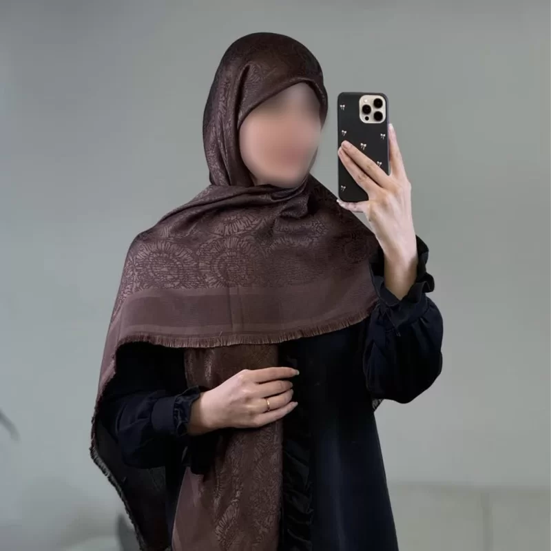 روسری نخ ژاکارد لمه 