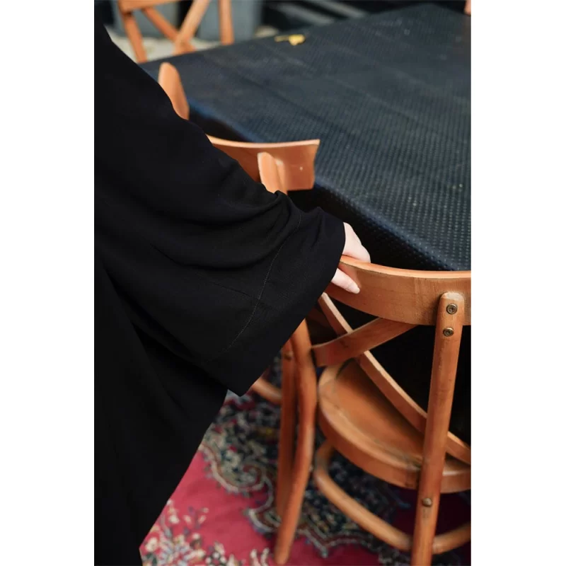 چادر عربی مشکی طرح یاسمین