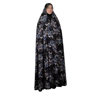 چادر ایرانی رنگی سه بعدی طرح یاسمن مشکی