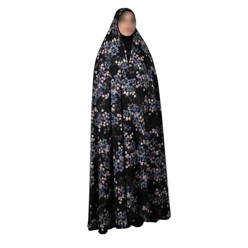 چادر ایرانی مشکی سه بعدی طرح یاسمن مشکی