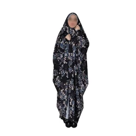 چادر میزبان رنگی طرح یاس سرمه ای