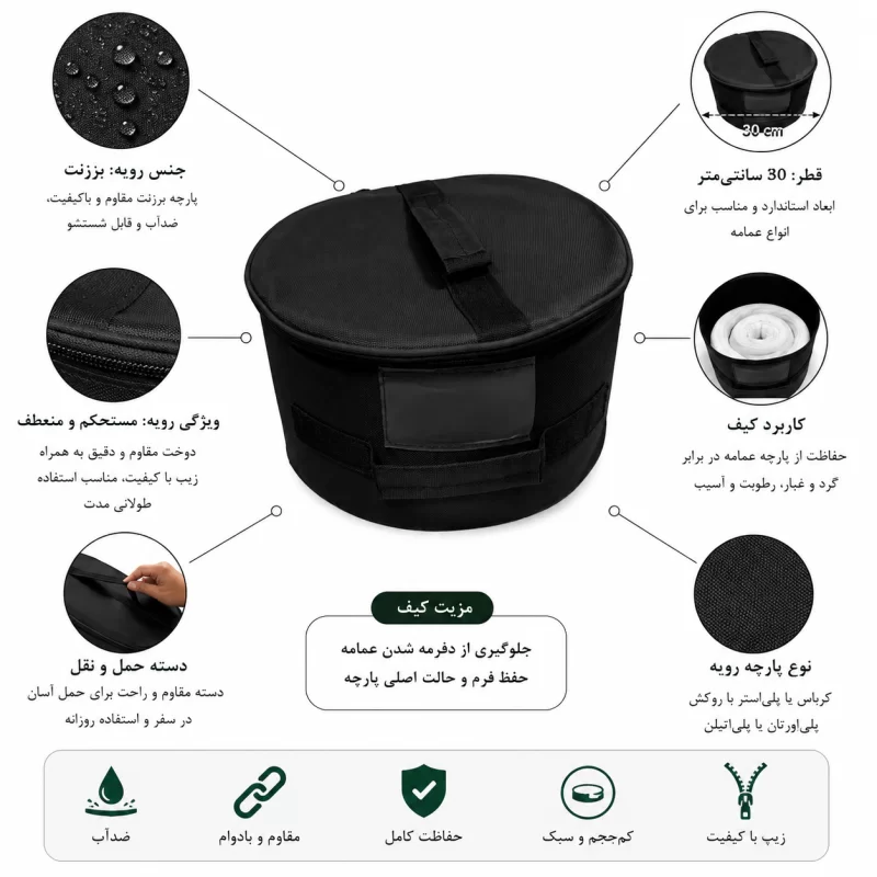 کیف عمامه مدل گرد