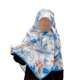 روسری خترانه حریر طرح اردک آبی