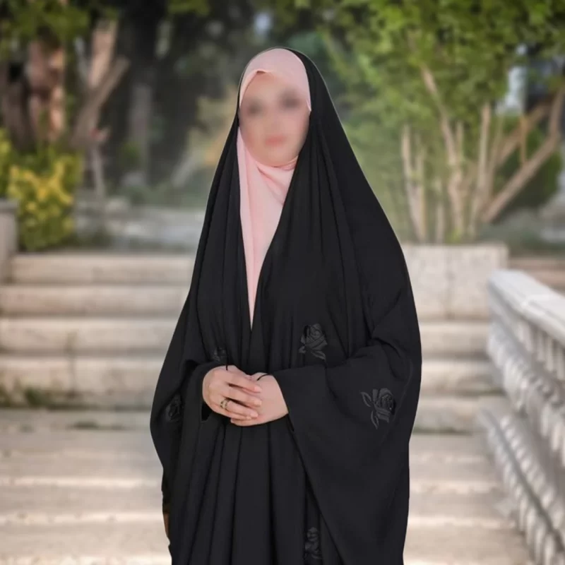 چادر مشکی عربی گلدوزی طرح کتایون