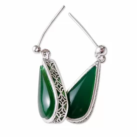 گوشواره عقیق سبز مدل اشک