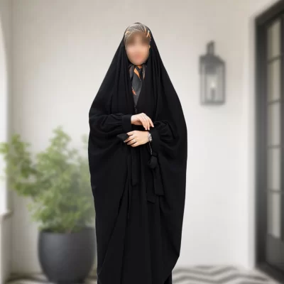 چادر مشکی عربی مدل سنبادی پاپیونی