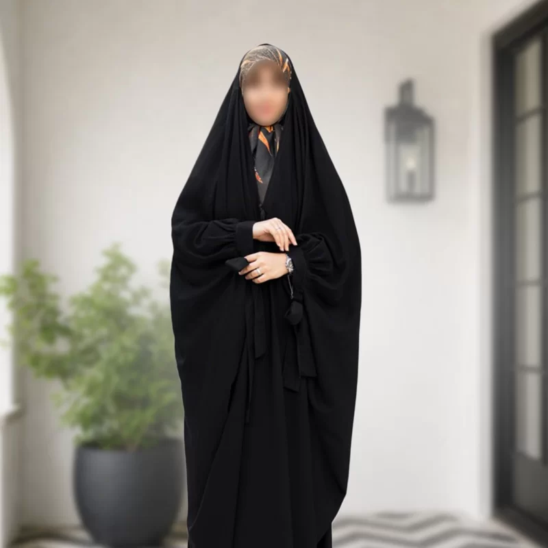 چادر مشکی عربی مدل سنبادی پاپیونی