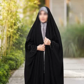 چادر مشکی عربی گلدوزی طرح سودابه