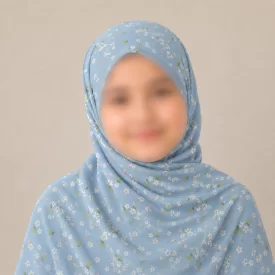 روسری دخترانه حریر مدل نارون رنگ آبی