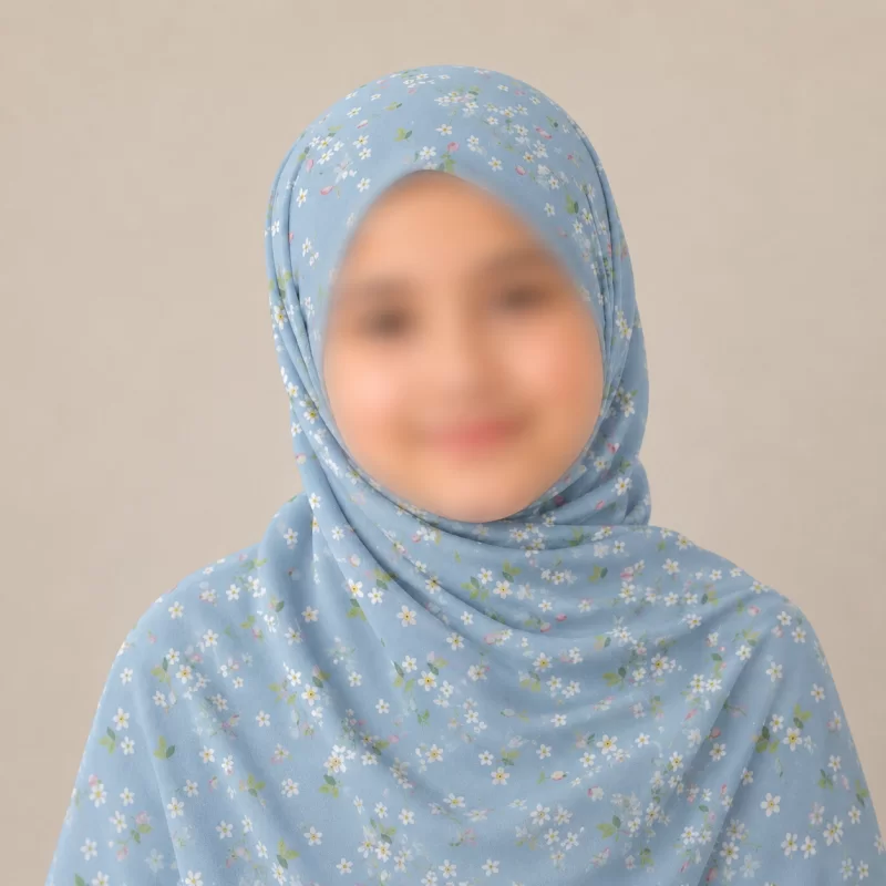 روسری دخترانه حریر مدل نارون 