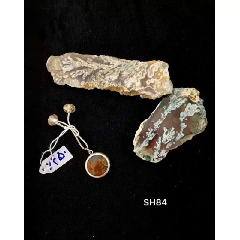گیره روسری عقیق شجر طرح دایره کد SH84