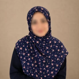 روسری زنانه حریر مدل پونه رنگ سرمه ای
