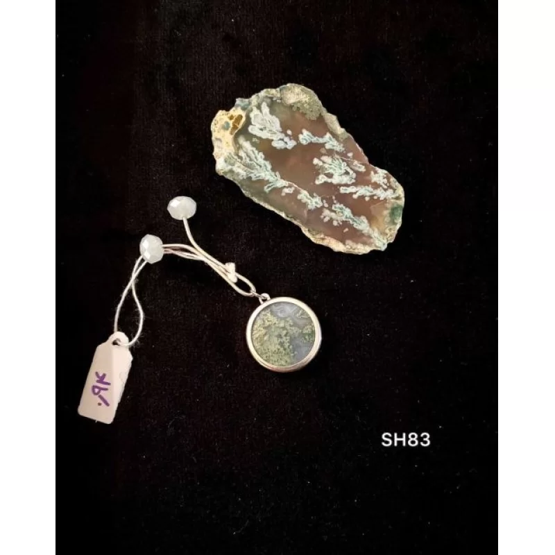 گیره روسری عقیق شجر طرح دایره کد SH83