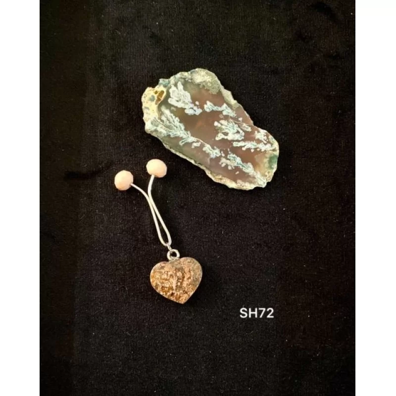 گیره روسری عقیق شجر طرح قلب کد SH72