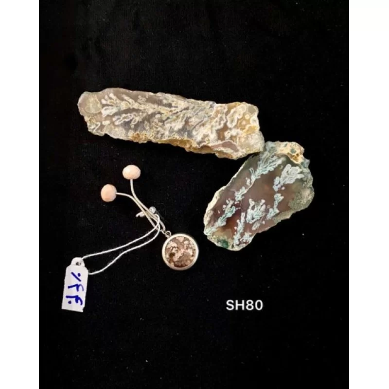 گیره روسری عقیق شجر طرح دایره کد SH80