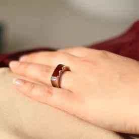 حلقه عقیق سرخ زنانه ماهد
