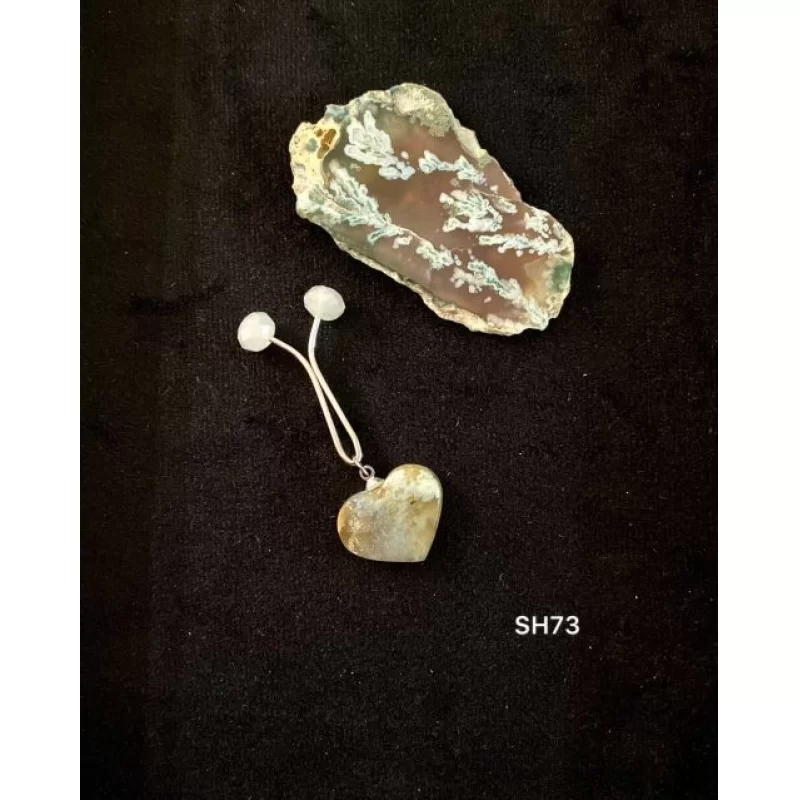 گیره روسری عقیق شجر طرح قلب کد SH73