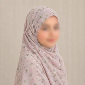 روسری دخترانه حریر مدل نارون رنگ صورتی