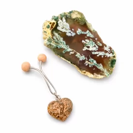 گیره روسری عقیق شجر طرح قلب کد SH72