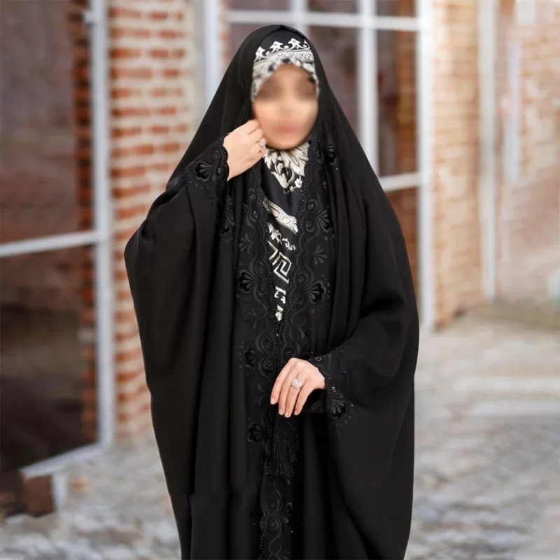 چادر مشکی عربی ندا امارات طرح سلما کد 3060