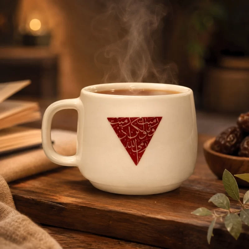 ماگ سرامیک طرح مثلث سرخ