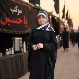 مانتو عبایی مشکی طرح آلاله