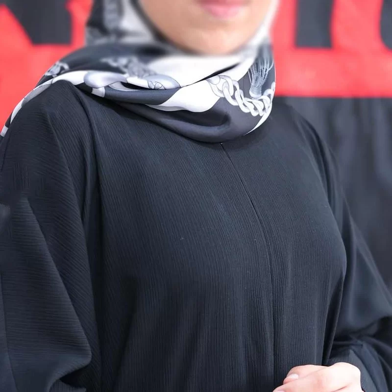 مانتو عبایی مشکی طرح آلاله